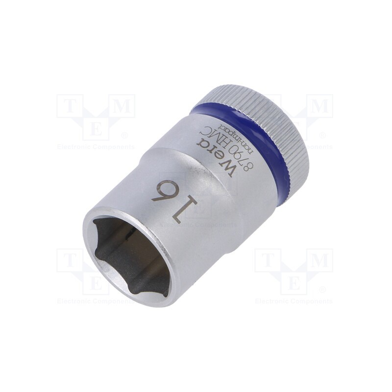 1 pcs x WERA - 5003607001 - Socket, 6-angles,socket spanner, HEX 16mm, 1/2', 37mm, Zyklop