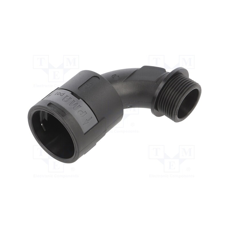 1 pcs x PMA - BVBD-M253GT - 90° angled connector, Thread: metric,outside, polyamide 6, black
