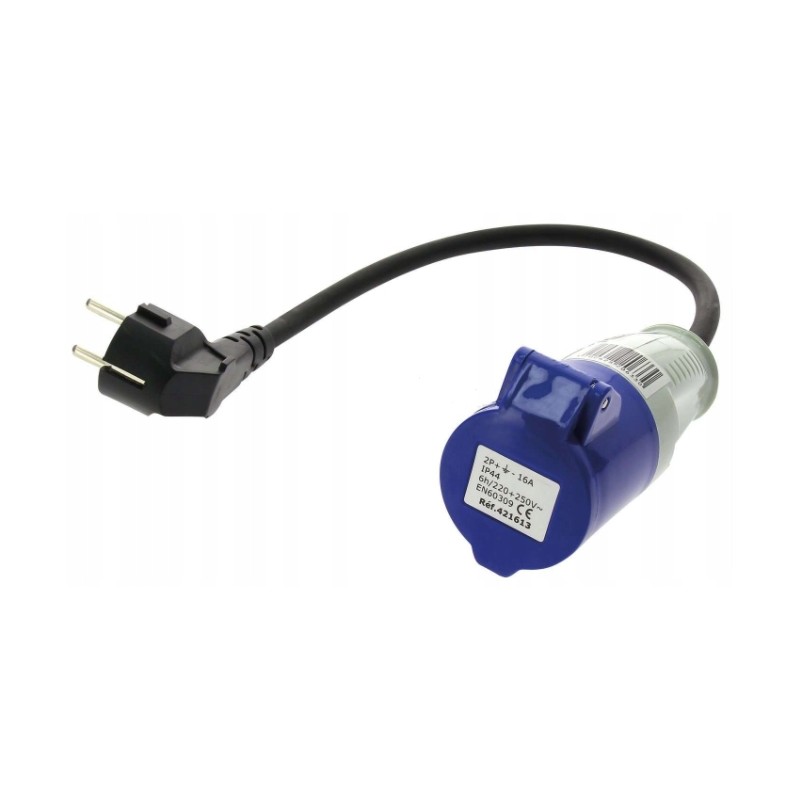 Adapter with 230v Cee cable and cover