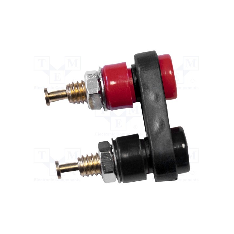 1 pcs x MUELLER ELECTRIC - BU-P2143-0 - Socket, 3mm banana, 5A, 1kVDC, black, gold-plated, on panel, double