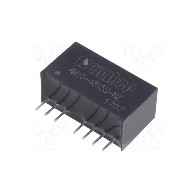 1 pcs x AIMTEC - AM1G-4815S-NZ - Converter: DC/DC, 1W, Uin: 36÷75V, Uout: 15VDC, Iout: 67mA, SIP8, THT