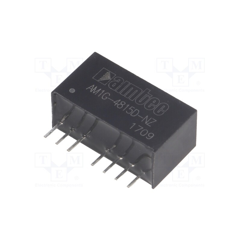 1 pcs x AIMTEC - AM1G-4815D-NZ - Converter: DC/DC, 1W, Uin: 36÷75V, Uout: 15VDC, Uout2: -15VDC, SIP8