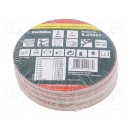 1 set x METABO - 624057000 - Sandpaper, Ø: 80mm, Granularity: 240, Mounting: self-adhesive