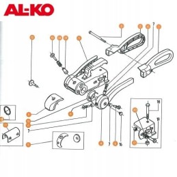 Hitch handle, Alko AKS 3004 left Alko handle