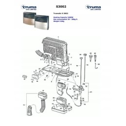 Glass window glass furnace heating truma s3002 5004