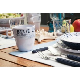 Blue ocean melamine salad bowl for camping