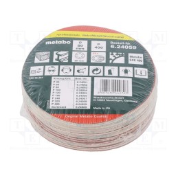 1 set x METABO - 624059000 - Sandpaper, Ø: 80mm, Granularity: 400, Mounting: self-adhesive