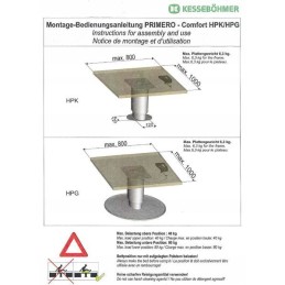 Pneumatic table leg primero comfort hpk fawo