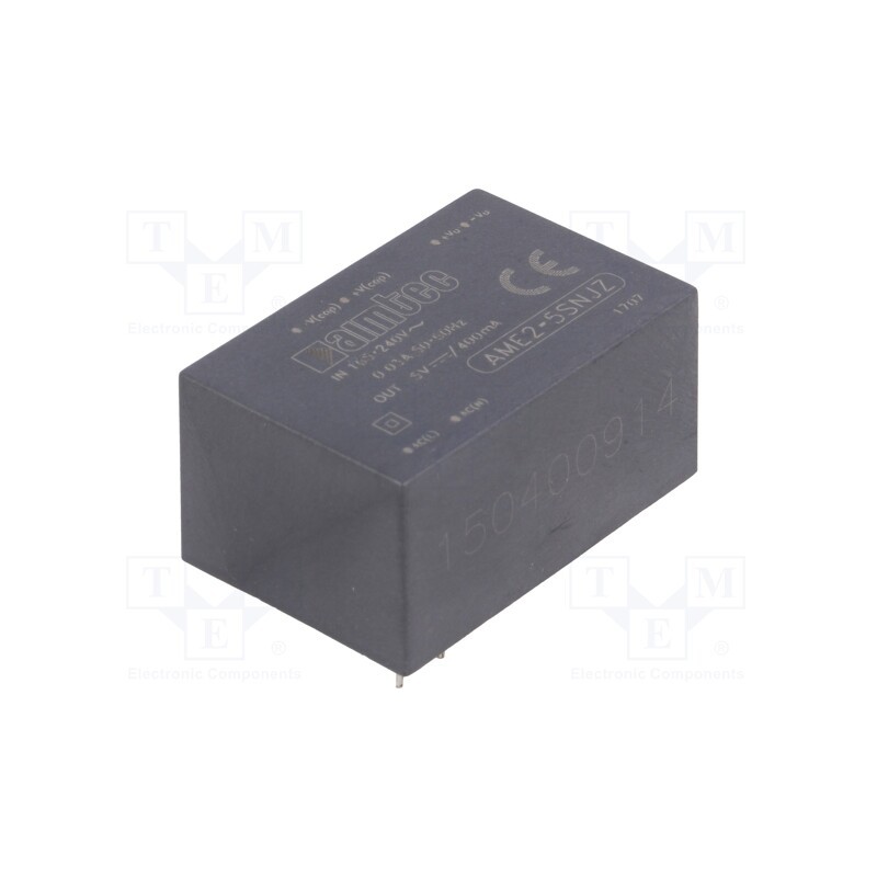 1 pcs x AIMTEC - AME2-5SNJZ - Converter: AC/DC, 2W, 165÷264VAC, Usup: 233÷370VDC, Uout: 5VDC, 70%