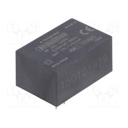 1 pcs x AIMTEC - AME1-12SNJZ - Converter: AC/DC, 1W, 165÷264VAC, Usup: 233÷370VDC, Uout: 12VDC