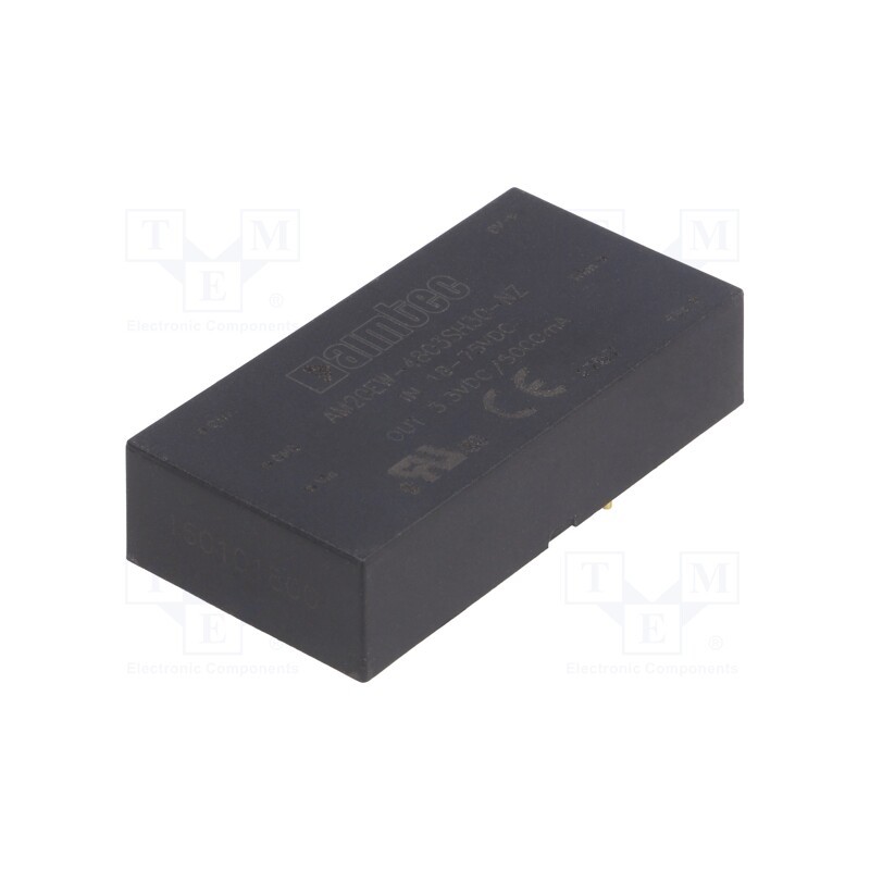 1 pcs x AIMTEC - AM20EW-4803SH30-NZ - Converter: DC/DC, 20W, Uin: 18÷75V, Uout: 3.3VDC, Iout: 5A, 2'x1'