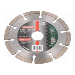 1 pcs x METABO - 624307000 - Cutting diamond wheel, Ø: 125mm, Øhole: 22.23mm