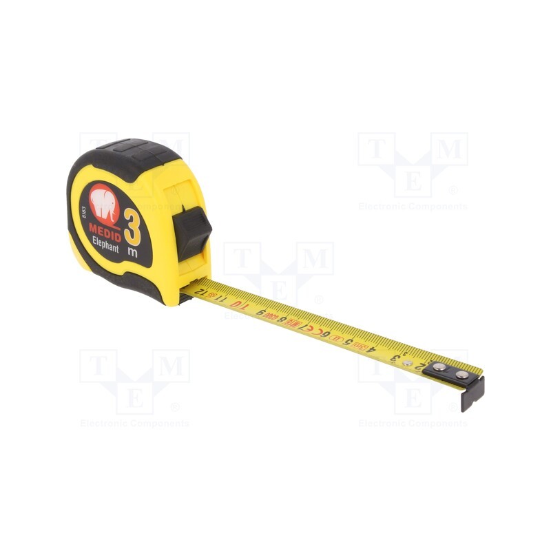 1 pcs x MEDID - 8163 - Measuring tape, L: 3m, Width: 16mm, Enclos.mat: ABS,rubber, measure