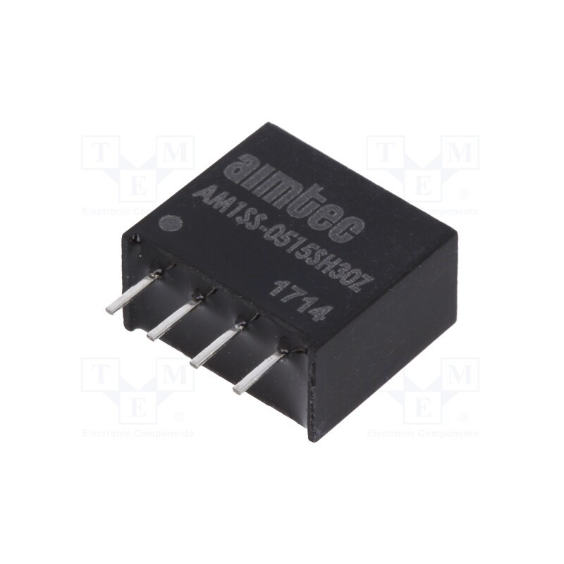 1 pcs x AIMTEC - AM1SS-0515SH30Z - Converter: DC/DC, 1W, Uin: 4.5÷5.5V, Uout: 15VDC, Iout: 67mA, SIP4