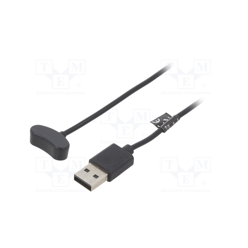 1 pcs x AKYGA - AK-SW-39 - Cable: for smartwatch charging, 1m, black, 1A