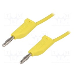 1 pcs x SCHu00dcTZINGER - MFK 15 / 1 / 200 / GE - Test lead, 70VDC, 33VAC, 16A, banana plug 4mm,both sides, Len: 2m