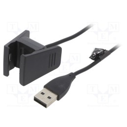 1 pcs x AKYGA - AK-SW-28 - Cable: for smartwatch charging, 1m, Fitbit Charge 2, black, 1A