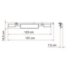 Camping lighting beam for the Fiamma trailer