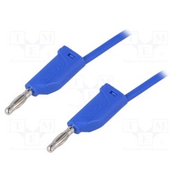 1 pcs x SCHu00dcTZINGER - MFK 15 / 1 / 200 / BL - Test lead, 70VDC, 33VAC, 16A, banana plug 4mm,both sides, Len: 2m