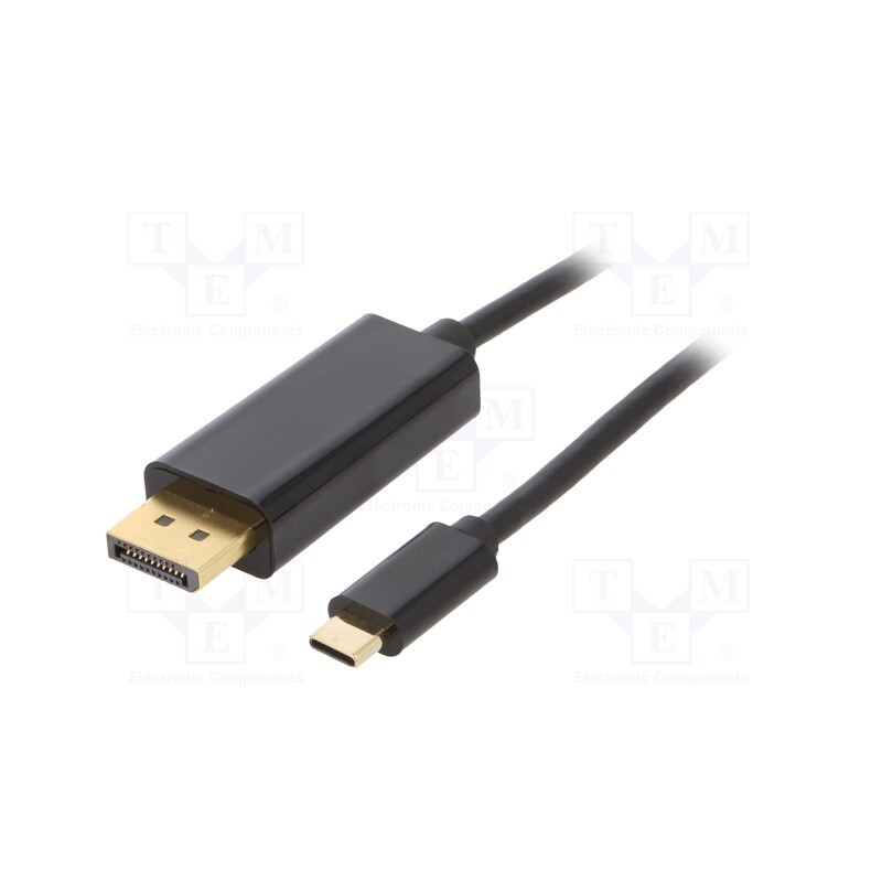 1 pcs x AKYGA - AK-AV-18 - Adapter, USB-C, HDMI plug,USB C plug, gold-plated, 1.8m, black