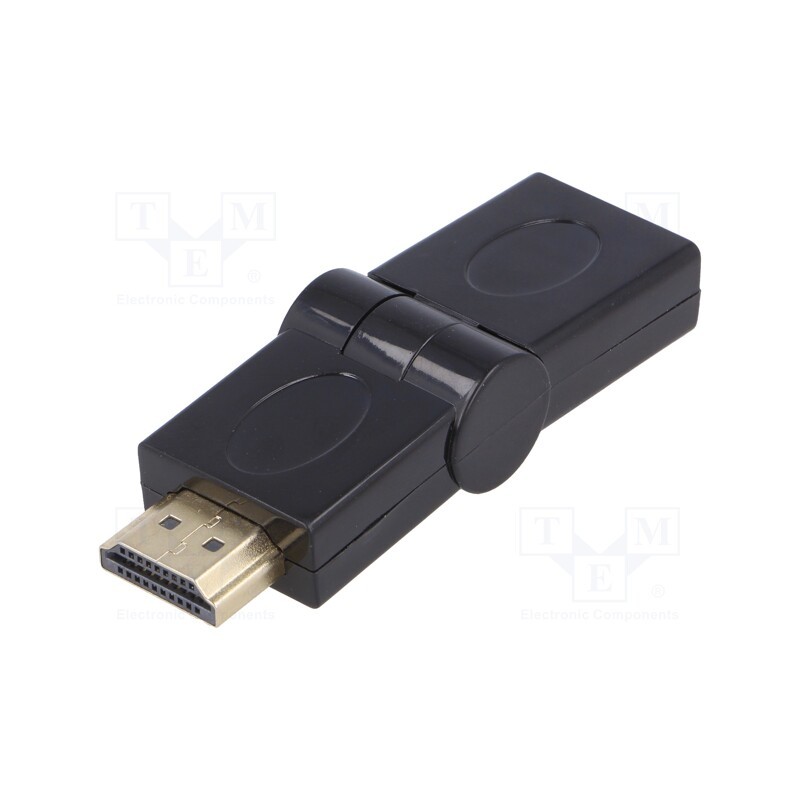 1 pcs x AKYGA - AK-AD-40 - Adapter, HDMI 1.4, HDMI plug,HDMI plug movable ±90°, black