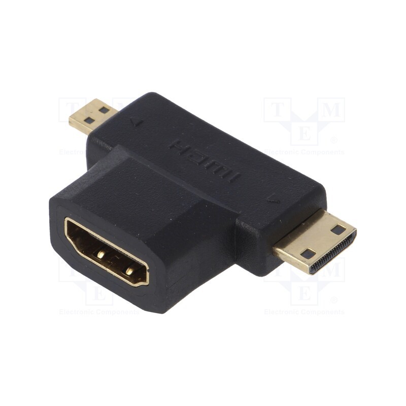 1 pcs x AKYGA - AK-AD-23 - Adapter, HDMI 1.4, HDMI socket,micro HDMI plug,mini HDMI plug