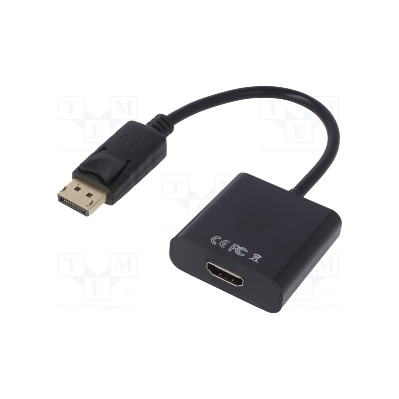 1 pcs x AKYGA - AK-AD-11 - Adapter, DisplayPort plug,HDMI socket, 0.15m, black