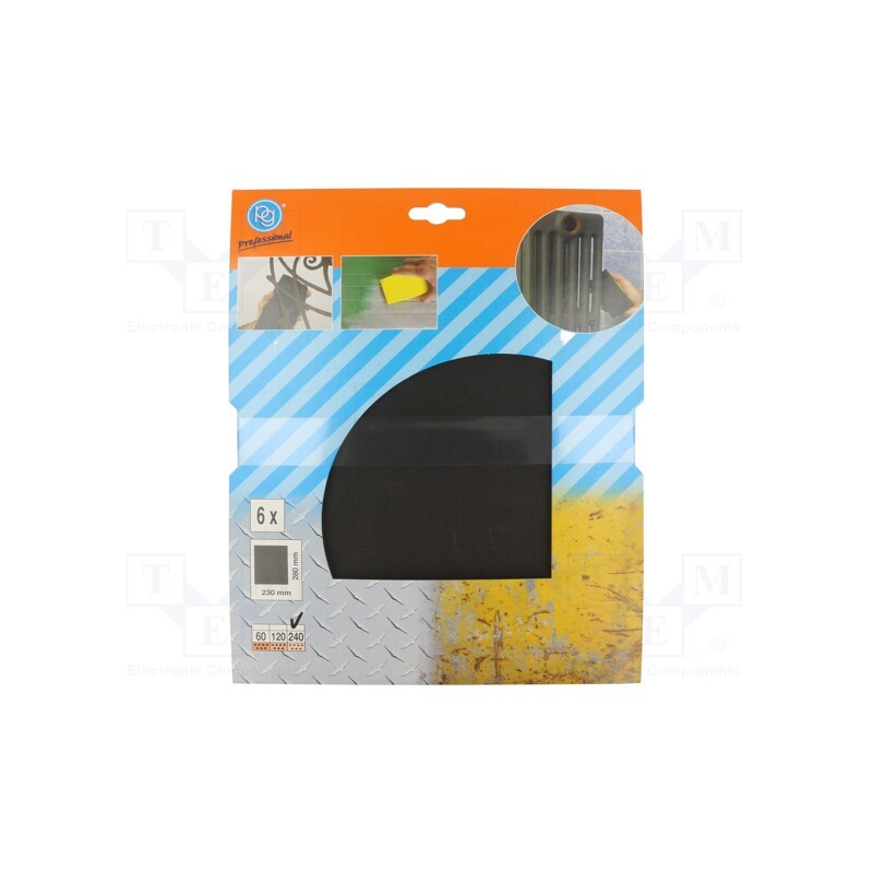 1 pcg x PG PROFESSIONAL - 355.84 - Cleaning cloth: sandpaper, Granularity: 240, 230x280mm, 6s.