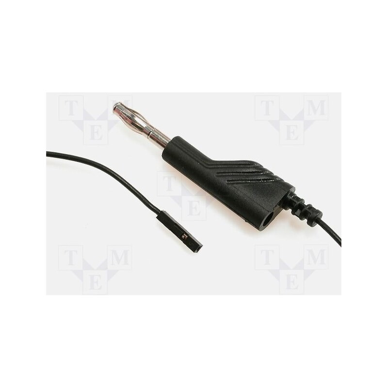 1 pcs x HIRSCHMANN T&M - MAL N 4-0,64/100-0,25 SW - Test lead, 60VDC, 3A, with 4mm axial socket, Len: 1m, black