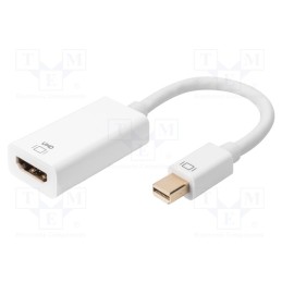 1 pcs x DIGITUS - AK-340416-002-W - Adapter, DisplayPort 1.2,HDCP 2.2,HDMI 2.0, 0.2m, white