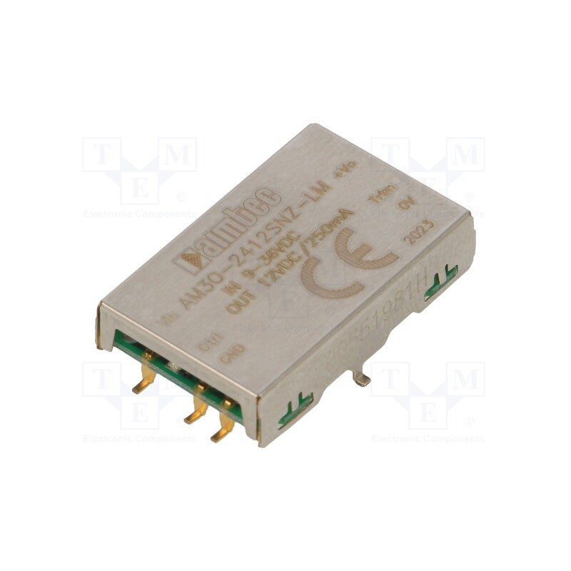 1 pcs x AIMTEC - AM3O-2412SNZ-LM - Converter: DC/DC, 3W, Uin: 9÷36V, Uout: 12VDC, Iout: 250mA, SMD