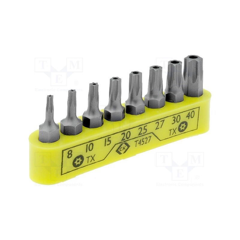 1 set x C.K - T4527 - Kit: screwdriver bits, Torx® with protection, 30mm, blister
