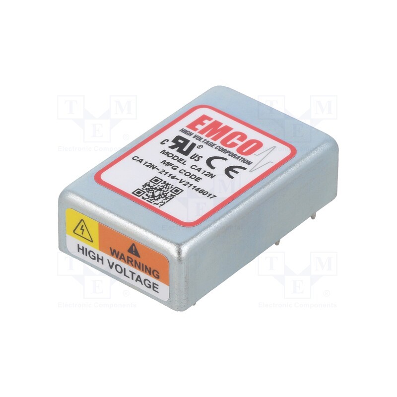 1 pcs x XP POWER - CA12N - Converter: DC/DC, 1W, Uin: 12V, Uout: 0÷-1.25kVDC, Iout: 0.8mA, THT