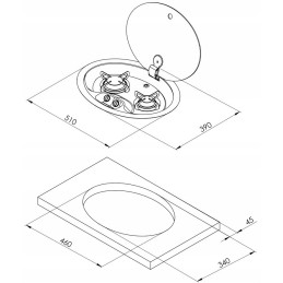 Gas hob built-in cooker Can FC 1348 p