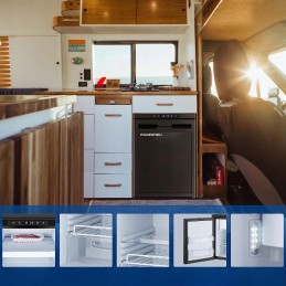 Compressor refrigerator for a camper, camper trailer, 50l 12 24v