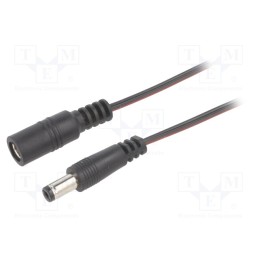 1 pcs x BQ CABLE - DC.EXT.6200.0200 - Cable, 2x0.35mm2, DC 5,5/2,1 plug,DC 5,5/2,1 socket, straight