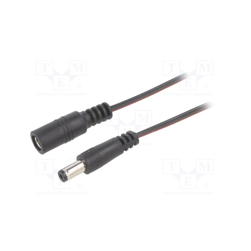 1 pcs x BQ CABLE - DC.EXT.6200.0200 - Cable, 2x0.35mm2, DC 5,5/2,1 plug,DC 5,5/2,1 socket, straight