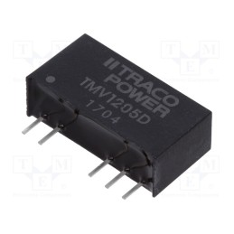 1 pcs x TRACO POWER - TMV 1205D - Converter: DC/DC, 1W, Uin: 10.8÷13.2V, Uout: 5VDC, Uout2: -5VDC, SIP7