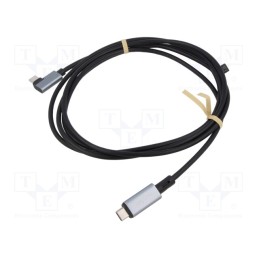 1 pcs x LOGILINK - CU0183 - Cable, USB 2.0, USB C plug,USB C angled plug, 2m, black, 480Mbps