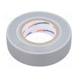 1 rol x HELLERMANNTYTON - 712-00206 HELATAPE TEX - Tape: textile, W: 19mm, L: 10m, Thk: 0.31mm, grey, 64N/cm, 10%, rubber