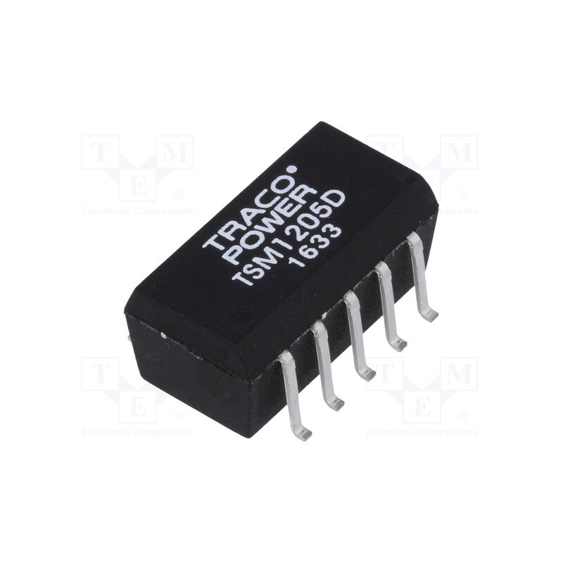 1 pcs x TRACO POWER - TSM 1205D - Converter: DC/DC, 1W, Uin: 10.8÷13.2V, Uout: 5VDC, Uout2: -5VDC, SMD