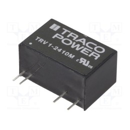 1 pcs x TRACO POWER - TRV 1-2410M - Converter: DC/DC, 1W, Uin: 19.2÷28.8V, Uout: 3.3VDC, Iout: 303mA