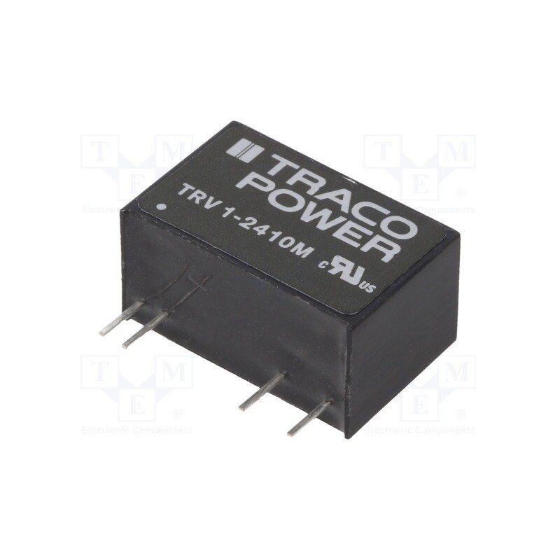 1 pcs x TRACO POWER - TRV 1-2410M - Converter: DC/DC, 1W, Uin: 19.2÷28.8V, Uout: 3.3VDC, Iout: 303mA