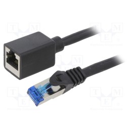 1 pcs x LOGILINK - CQX063S - Extender RJ45, S/FTP, 6a, Cu, LSZH, black, 3m, 26AWG, halogen free