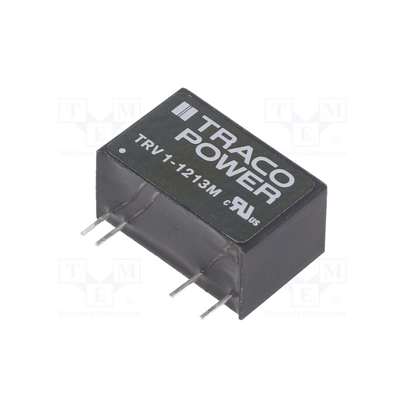 1 pcs x TRACO POWER - TRV 1-1213M - Converter: DC/DC, 1W, Uin: 9.6÷14.4V, Uout: 15VDC, Iout: 67mA, SIP9