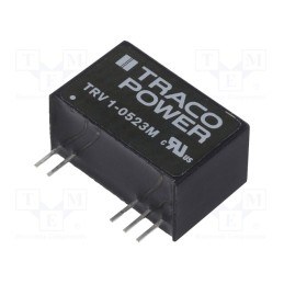 1 pcs x TRACO POWER - TRV 1-0523M - Converter: DC/DC, 1W, Uin: 4.5÷5.5V, Uout: 15VDC, Uout2: -15VDC, SIP9