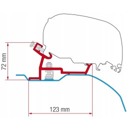 Adapter for awning f80 f65 ducato jumper boxer