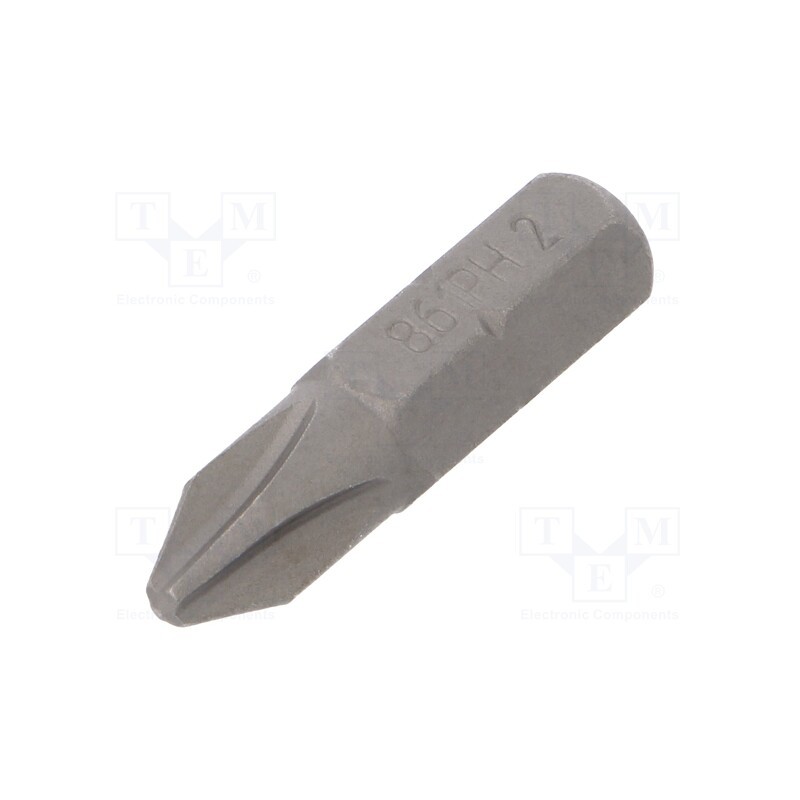 2 pcs x BETA - 861PH/2 - Screwdriver bit, Phillips, PH2, Overall len: 25mm
