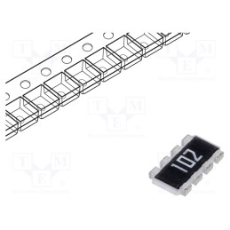 10 pcs x YAGEO - YC324-JK-071KL - Resistor network: Y, SMD, 1kΩ, ±5%, 125mW, No.of resistors: 4