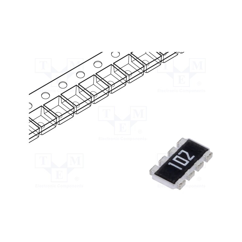 10 pcs x YAGEO - YC324-JK-071KL - Resistor network: Y, SMD, 1kΩ, ±5%, 125mW, No.of resistors: 4